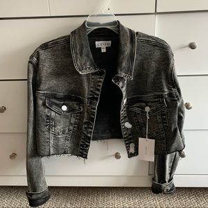 NWT Black Cropped Jean Jacket